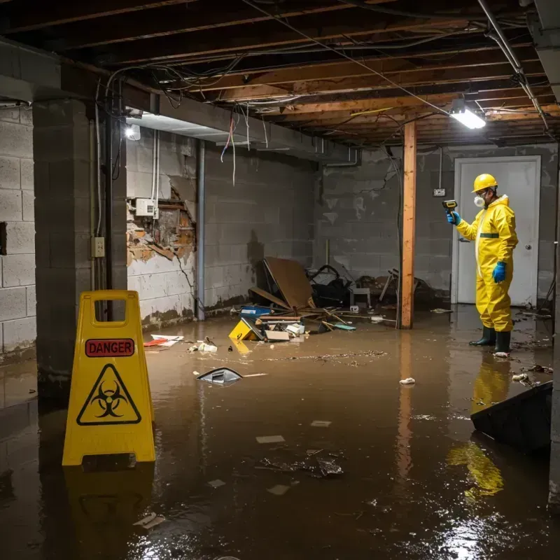 Flooded Basement Electrical Hazard in North Fork Village, OH Property